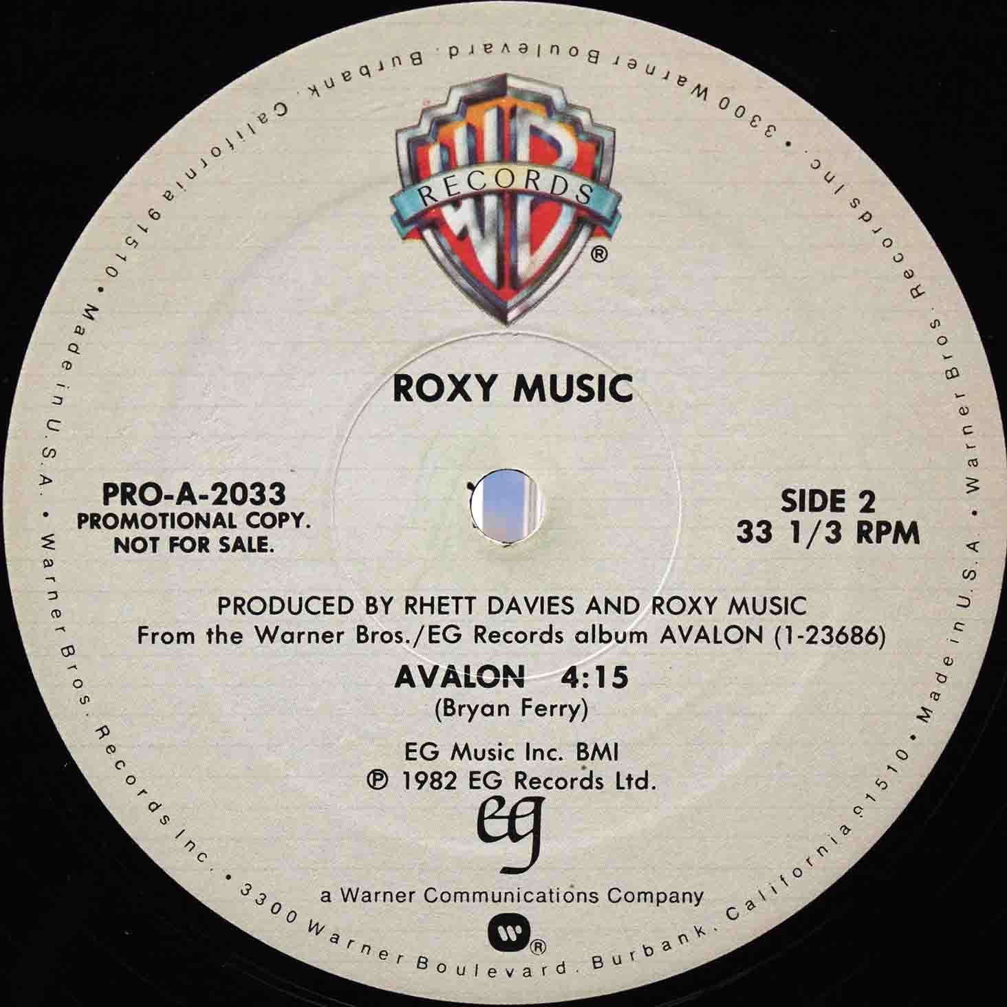 Roxy Music ‎– More Than This US Promo 03