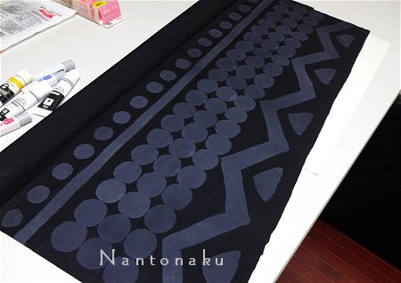 NANTONAKU　自分で柄を描いて枕カバーを作りました　2